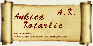Ankica Kotarlić vizit kartica